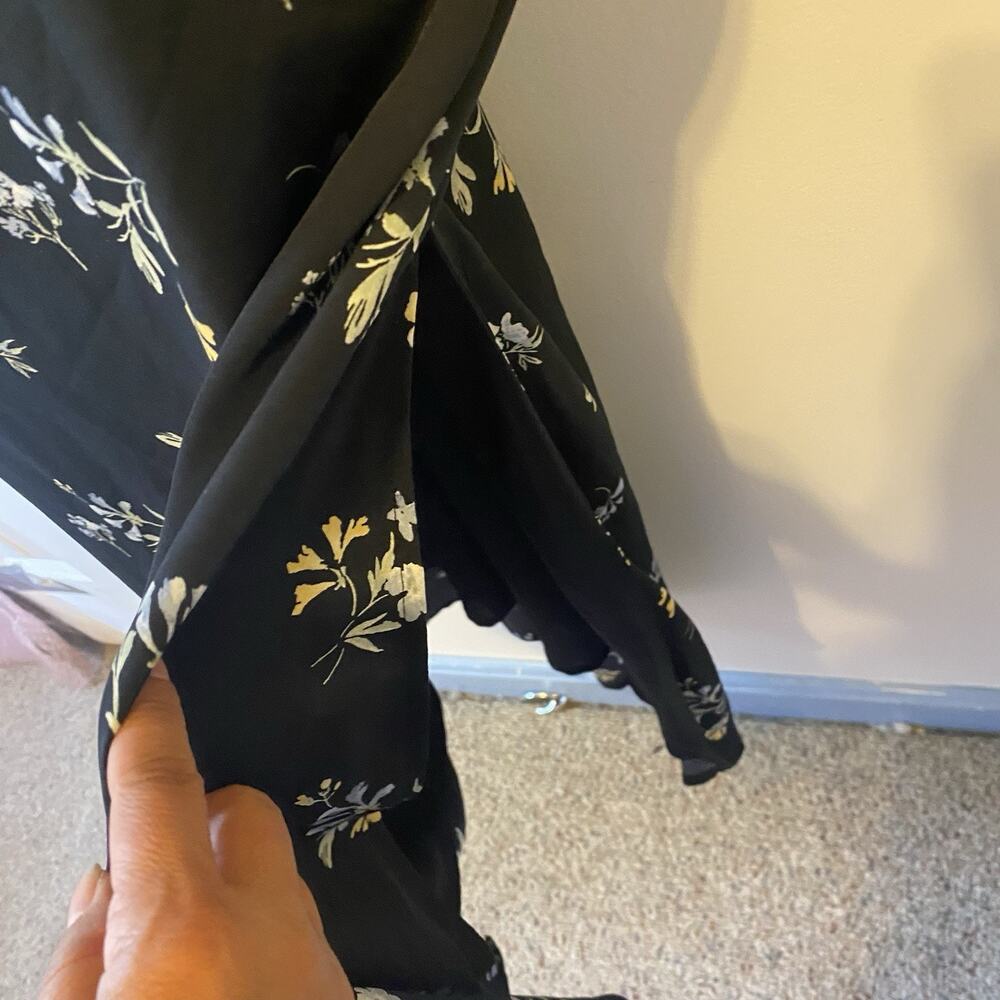 Abercrombie & Fitch Dress M Black Floral Coquette Shoulder Strap Cottagecore - Picture 7 of 8